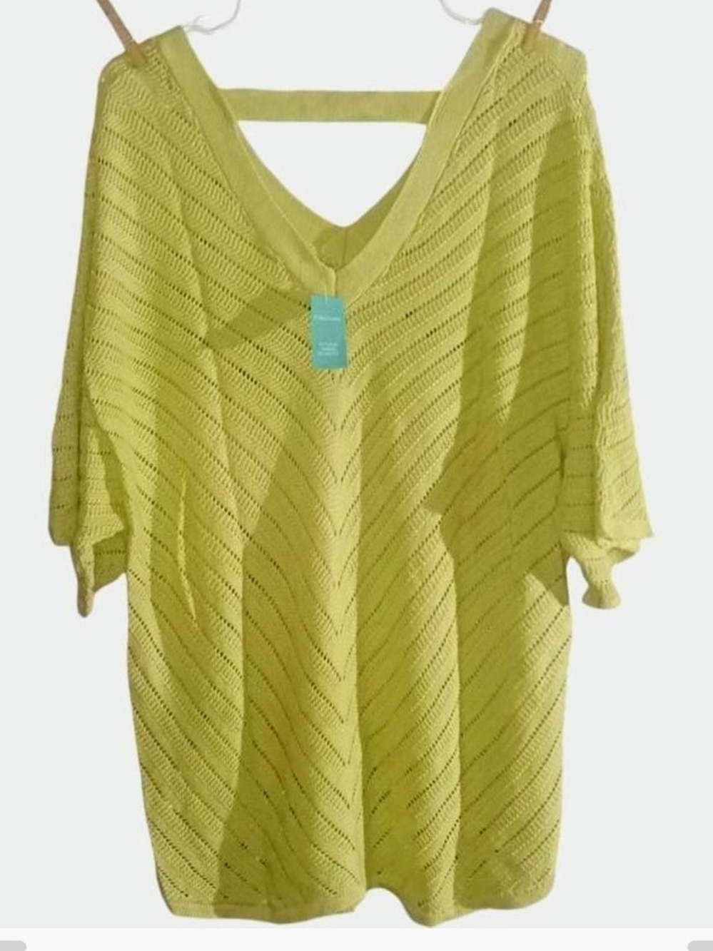 Maurices V-Neck Knit Top in Yellow XL NWT